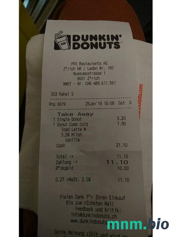 Dunkin Donuts szablon paragonu PSD